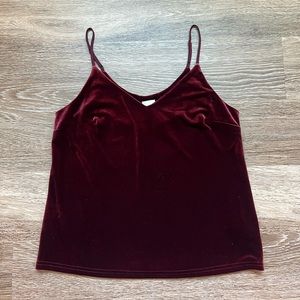 Maroon Velvet Tank Top